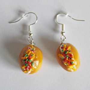 Pendientes de patata asada / Joyería realista de patata rellena / Regalo divertido para amantes de la comida
