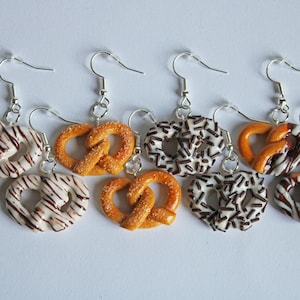 Polymer Clay Pretzel Earrings: Handmade Food Jewelry