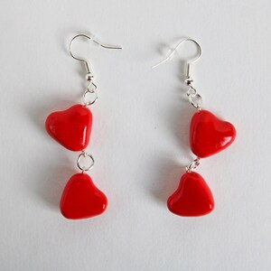 Cinnamon Heart Dangle Earrings: Miniature Food Jewelry