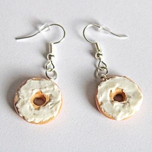 Bagel and Cream Cheese Earrings, Polymer Clay Food Earrings, Polymer Clay Earrings, Food Jewelry, Breakfast Jewelry, Bagel Charm