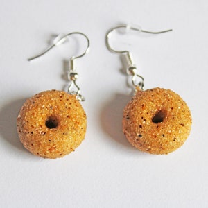 Everything Bagel Earrings: Handmade Polymer Clay Food Jewelry