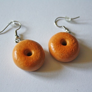 Bagel Earrings, Polymer Clay Earrings, Food Earrings, Food Jewelry, Foodie Gifts, Dessert Jewelry, Bagel Earrings