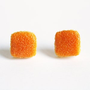 Cornbread Stud Earrings: Handmade Polymer Clay Food Jewelry