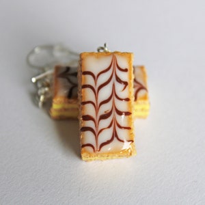 Handmade Mille Feuille Earrings: Polymer Clay Pastry Jewelry