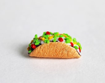 Taco Magnet, Miniature Food, Polymer Clay Charms, Food Magnet, Kawaii Magnet, Cute Magnet, Polymer Clay Magnet, Fridge Magnet, Whiteboard