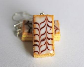 Mille Feuille Earrings: Polymer Clay Pastry Jewelry