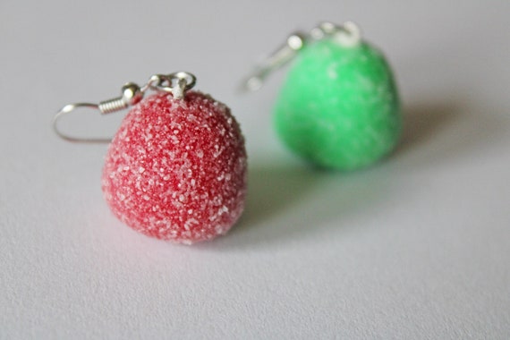 Gumdrop Earrings Sugar Coated Polymer Clay Earrings Dessert