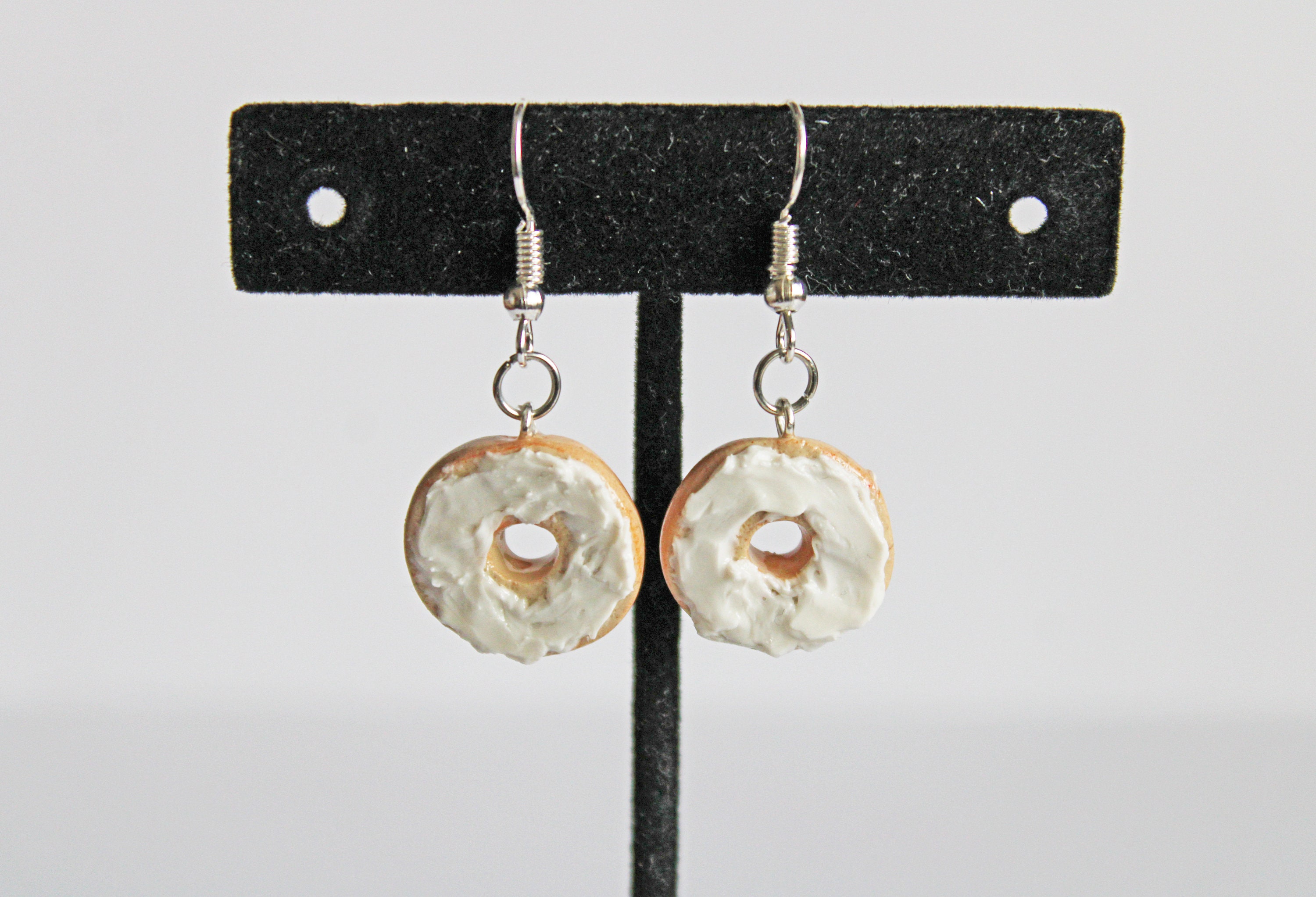 Bagel and Cream Cheese Earrings Polymer Clay Food Earrings Etsy Canada