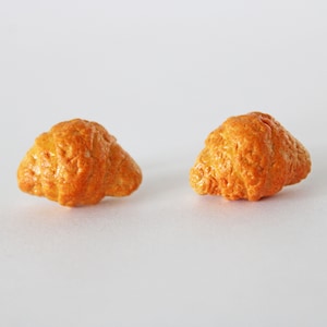 Croissant Stud Earrings: Miniature Polymer Clay Food Jewelry