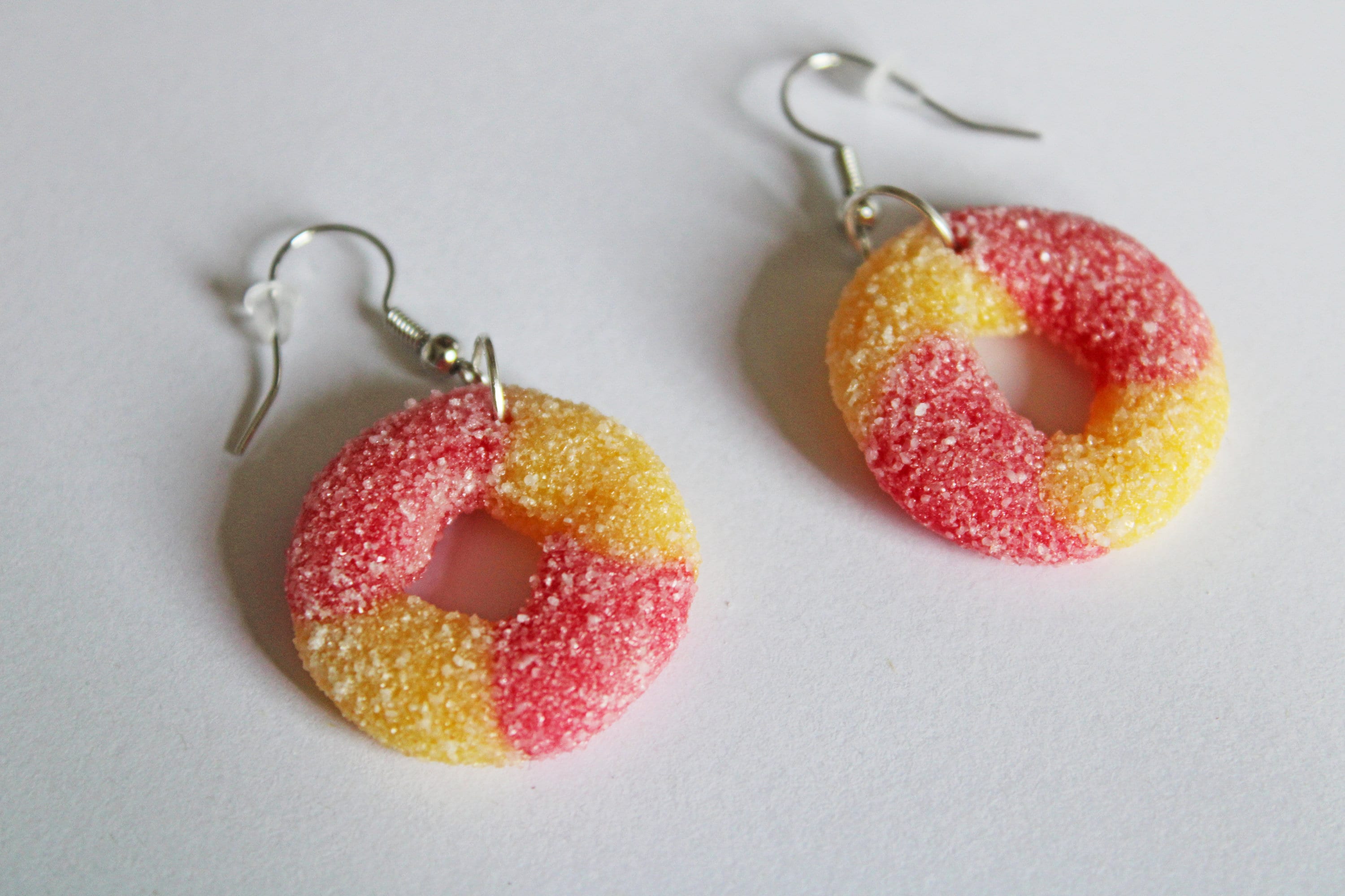 Peach Ring Candy Earrings Sugar Coated Polymer Clay Earrings Etsy