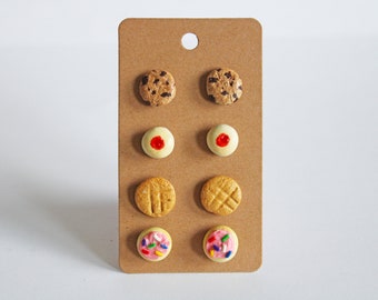 Cookie Stud Earring Set! Polymer Clay, Stud Earrings, Polymer Clay Earrings, Cookie Jewelry, Cookie Earrings, Food Jewelry, Earring Set