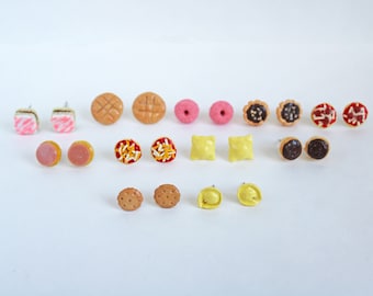 11 Pairs Assorted Stud Earrings, Polymer Clay Earrings, Food Earrings, Cute Earrings Gifts, Cookie Earrings, Pizza Earrings, Donut Earrings