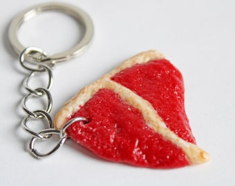 T-Bone Steak Key Chain, Miniature Food, Polymer Clay Charms, Food Key Chain, Steak Key Chain, Miniature Steak, Father's Day Gift