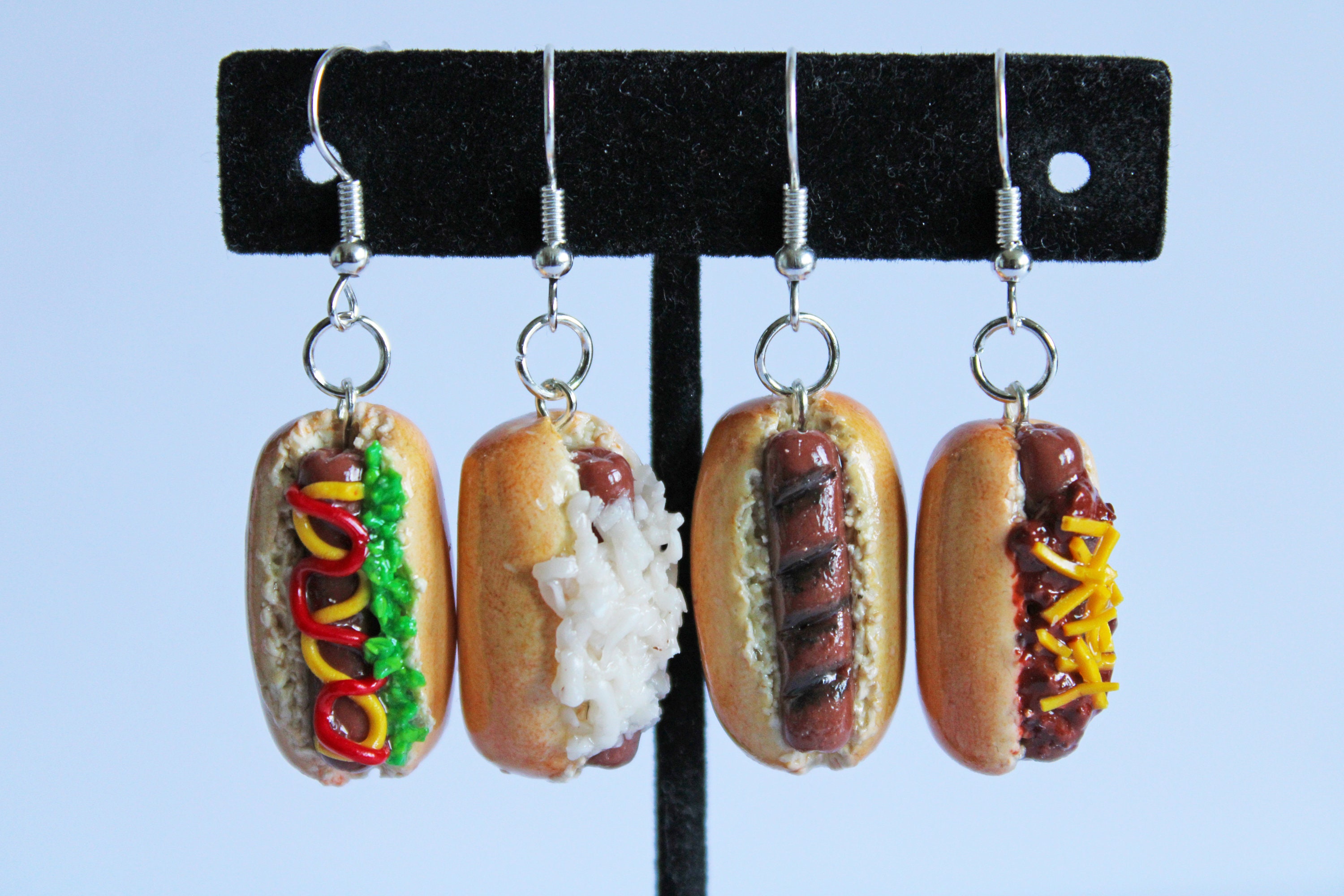 Hotdog Earrings Polymer Clay Earrings Food Earrings Hotdog Etsy