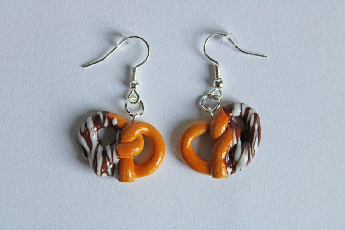 Pretzel Earrings Polymer Clay Food Earrings Polymer Clay Etsy