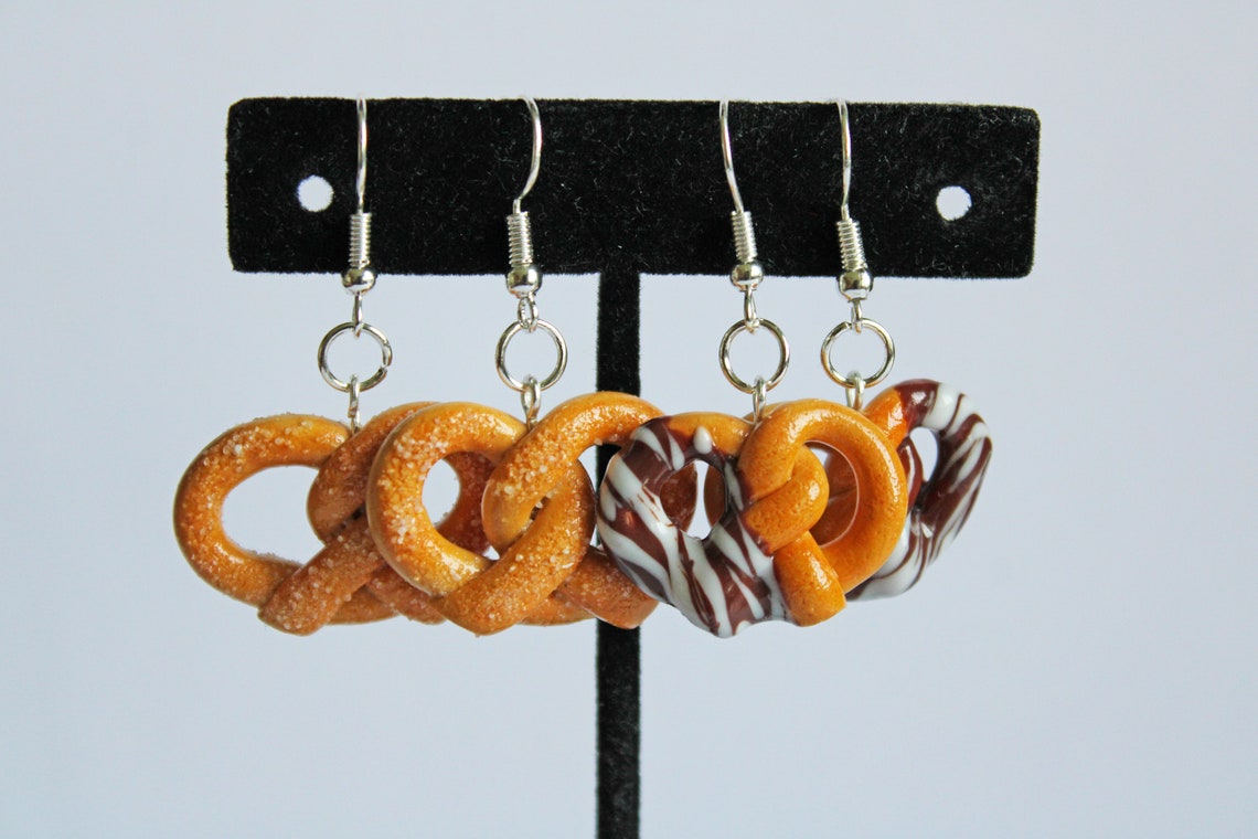 Pretzel Earrings Polymer Clay Food Earrings Polymer Clay Etsy