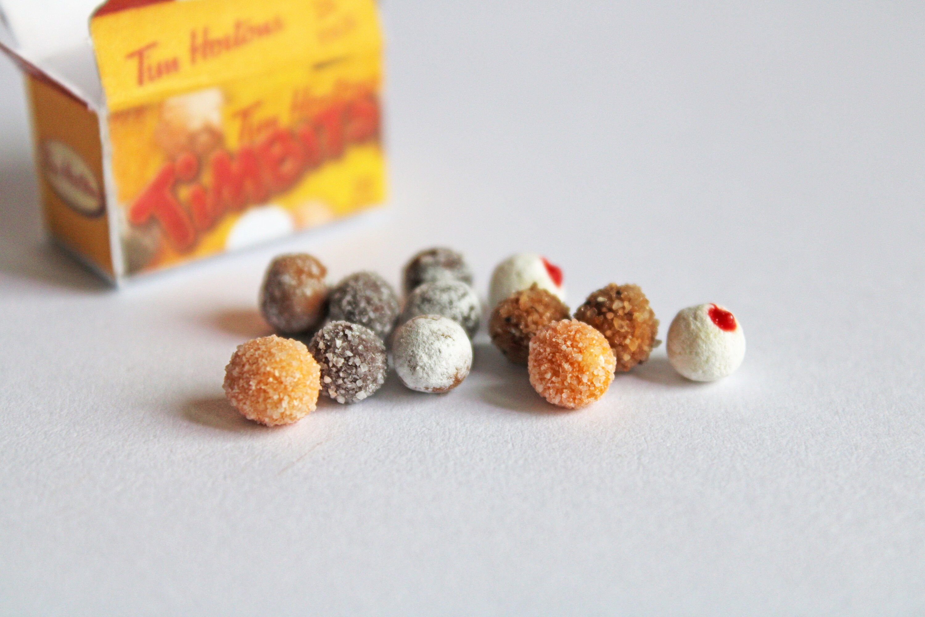 Miniature Timbits Box and 12 Timbits 1:6 Scale Polymer Clay - Etsy UK