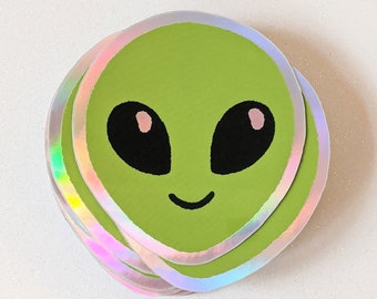 Arnie the Alien Holographic Sticker – Cute Outer Space Decal