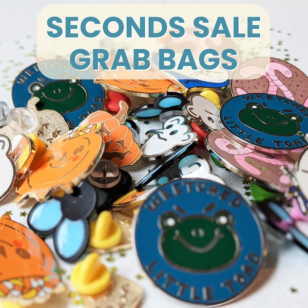 SECONDS enamel pin sale - grab bags