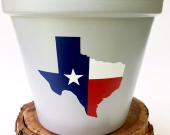 Texas Flag in Texas State Shape - Texas flag - Texas shape - Texas pride - Texas gift - Texas plant pot - Texas pot - Texas planter - Texas