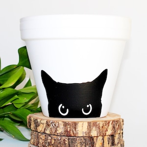 Black Cat | Cat Lovers | Gift for Cat Lover | Cute Cat Pot | Cat Lover Gift | Cute Kitten Gift | black cat gift | cat planter pot | cat pot