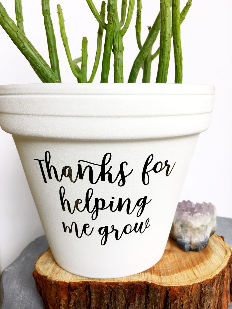 thanks for helping me grow flower pot teacher gift plant pun gift for teacher class gift teacher appreciation Knox Pots pot image 2