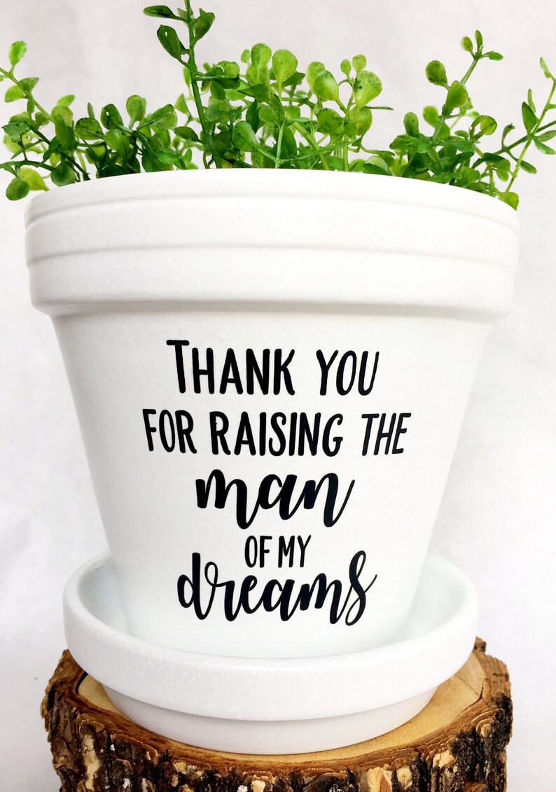 mother of the groom gift from bride, thank you for raising the man of my dreams, planter, mother in law gift image 5