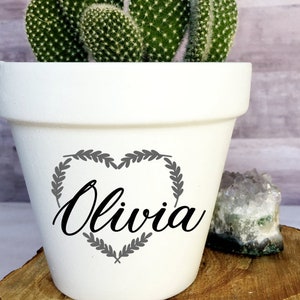 Planter Pot with Name on It | personalized flower pot | Personalized Wedding  | Personalized Baby | Niece | Nursery | Custom Planter