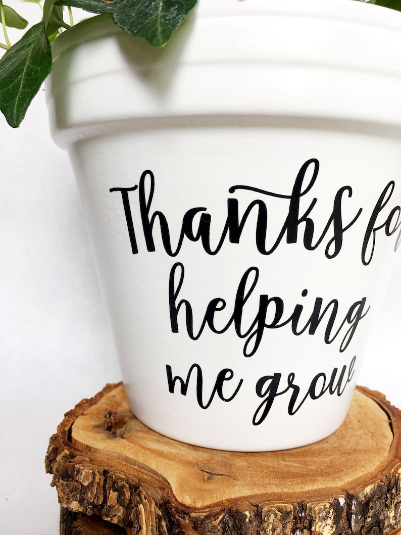 thanks for helping me grow flower pot teacher gift plant pun gift for teacher class gift teacher appreciation Knox Pots pot image 4