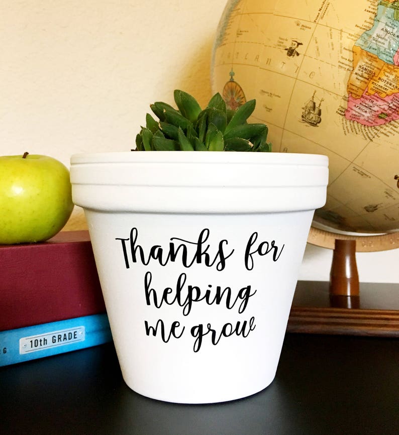 thanks for helping me grow flower pot teacher gift plant pun gift for teacher class gift teacher appreciation Knox Pots pot image 1
