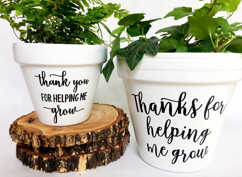 thanks for helping me grow flower pot teacher gift plant pun gift for teacher class gift teacher appreciation Knox Pots pot image 6