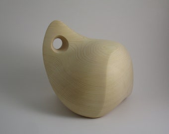 Abstract Wood Sculpture - Opportunity No.5 - 2020 - Yellow Cedar -  Contemporary, Original, Dynamic, Smooth, Natural, Contemplative, Harmony