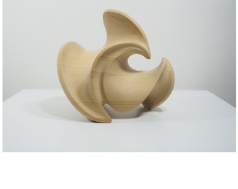 Abstract Wood Sculpture - Form And Formless No. 8 - Yellow Cedar - 2019 - Freestanding, Contemporary, Original, Dynamic, Movement, Smooth