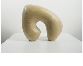 Abstract Wood Sculpture - Arch No.61 - Carved From Basswood with Wax - Wood Grain, Buffed, Contemporary, Smooth, Modern, Continuous, Unity