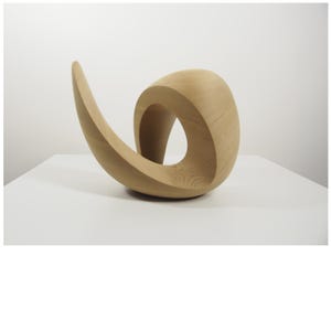 Abstract Art Wood Sculpture - The Return to Equilibrium No.5 - Hand Carved - 2024 - Natural, Original, Abstract, Smooth - Wood Form #248