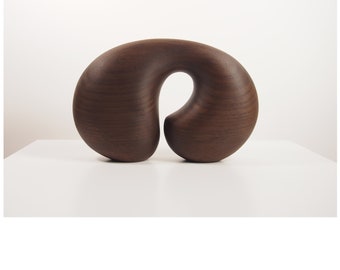 Abstract Wood Sculpture - Arch No.64 - Carved From Peruvian Walnut with Wax - Original, Dark, Contemporary, Smooth, Modern, Rich, Organic