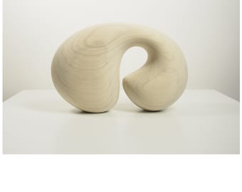 Abstract Wood Sculpture - Arch No.65 - Hand Carved From Poplar - Original, Organic, Contemporary, Smooth, Modern, Subtle, Wood Grain, Light