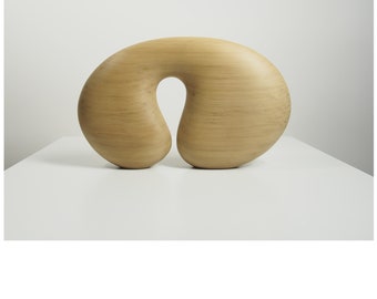 Abstract Wood Sculpture - Arch No. 62 - Carved From Western Red Cedar with Wax - Original, Contemporary, Smooth, Modern, Buffed, Unity, Slim