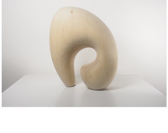 Abstract Wood Sculpture - Arch No.53 - Carved From Basswood - Wood Grain, Refined, Contemporary, Smooth, Modern, Continuous, Structural