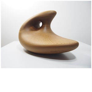 Abstract Wood Sculpture - Non-Local Movement No.12 - 2023 - Western Red Cedar, Wax - Tabletop, Modern, Original, Natural, Smooth, Geological