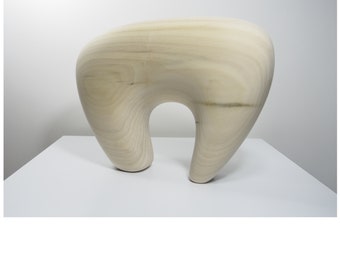 Abstract Wood Sculpture - Arch No.52 - Carved From Poplar - Wood Grain, Heavy, Refined, Contemporary, Smooth, Modern, Continuous, Natural