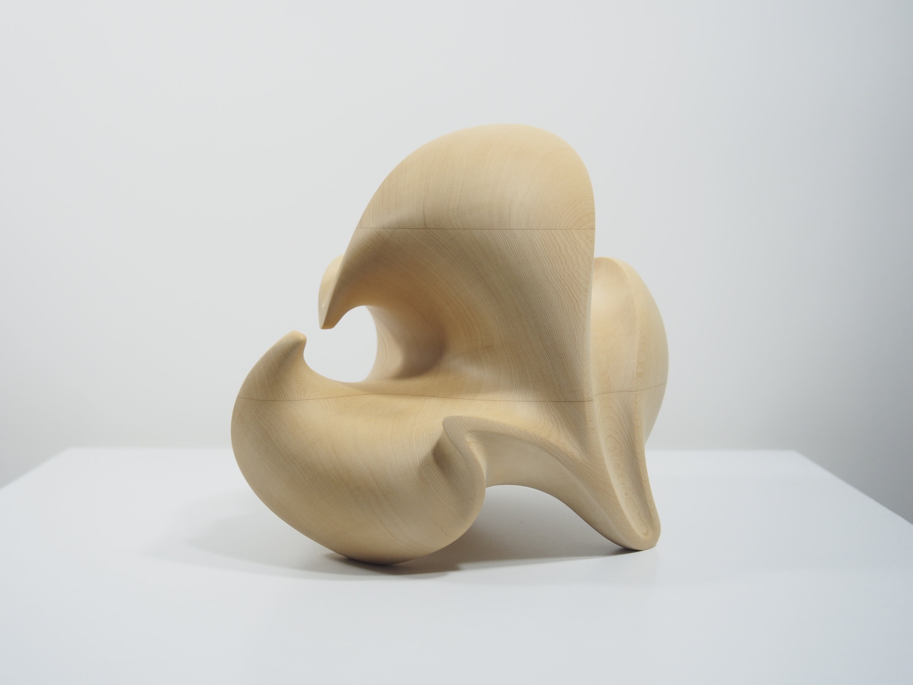 Hand Carved Yellow Cedar Wood Sculpture - Contemporary Tabletop