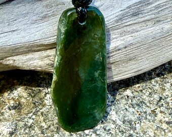 Authentic Canadian Nephrite Jade,Green Jade Necklace, Canadian Jade Pendant, Mens Jade Necklace, Jade Necklace for Mens, Jade for men