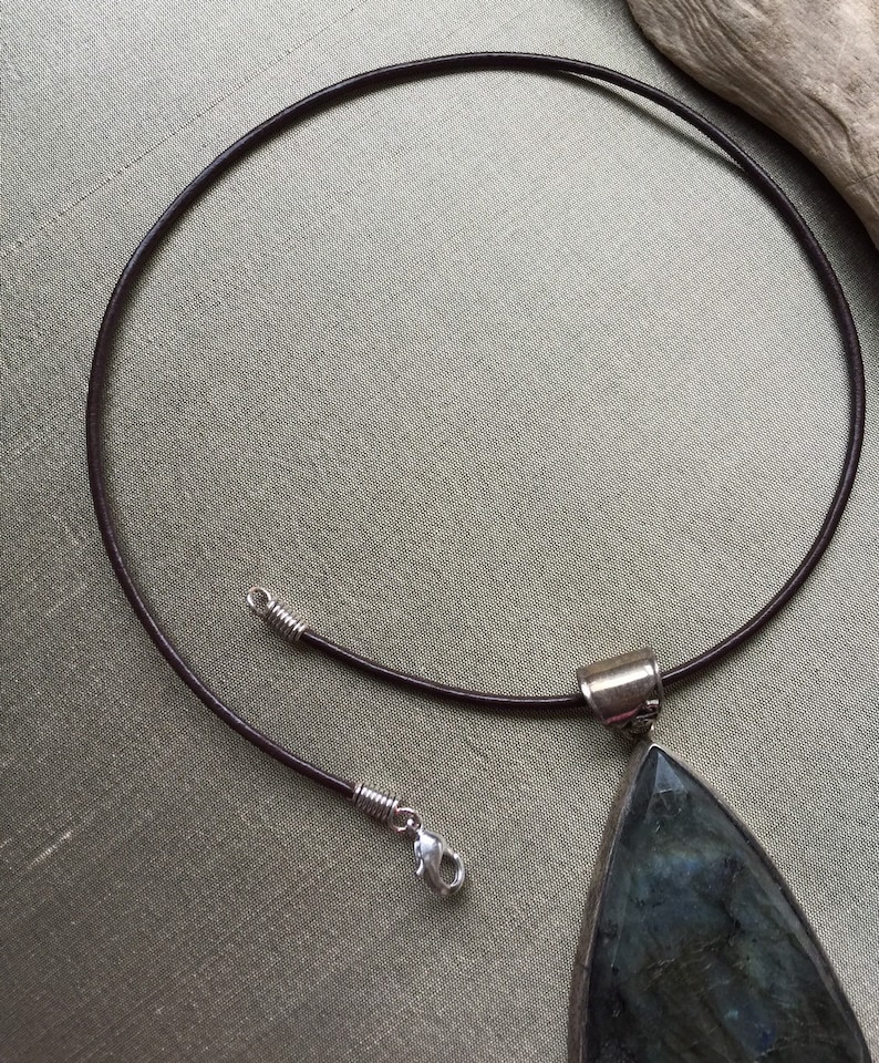 Leather Cord Necklace Custom Sized Black Leather Cord Etsy