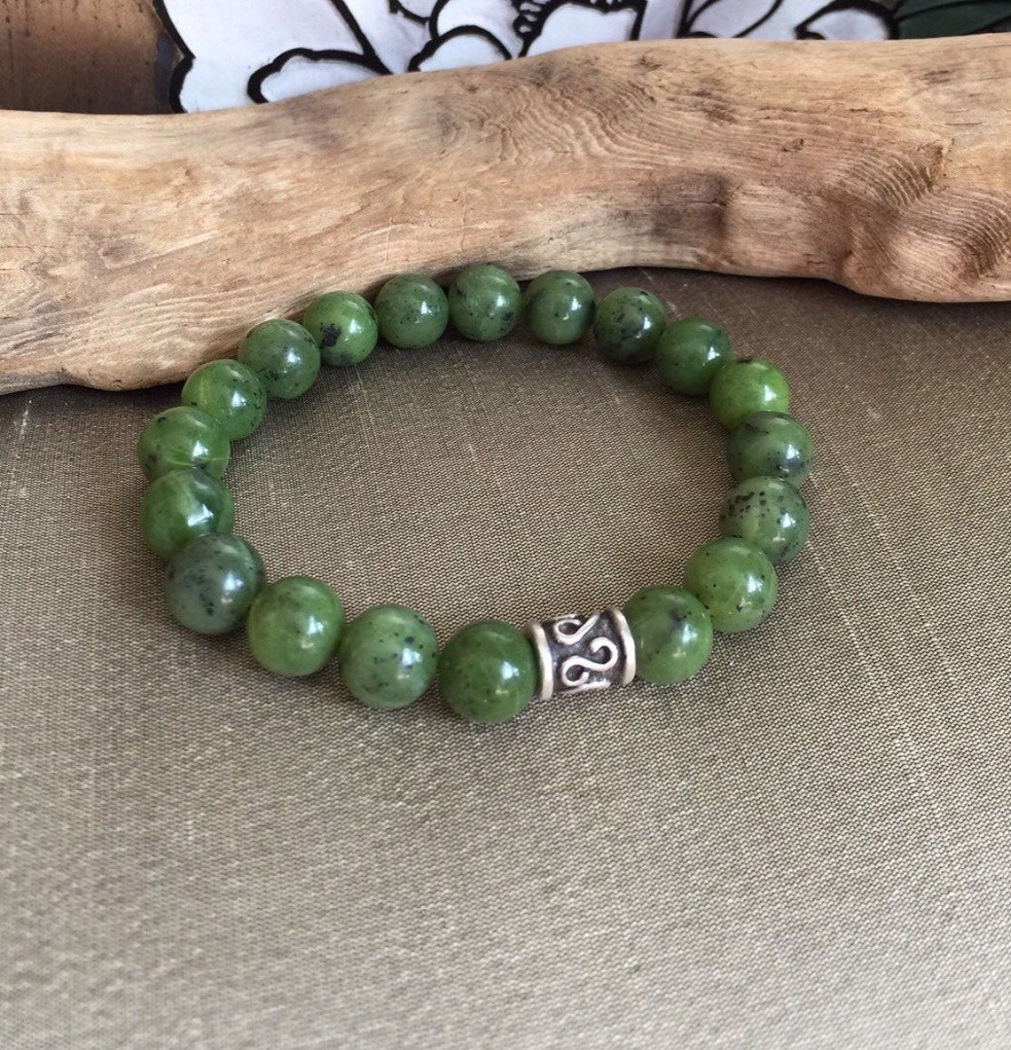 Mens Jade Bracelet 10mm Canadian Nephrite Jade Authentic Etsy UK