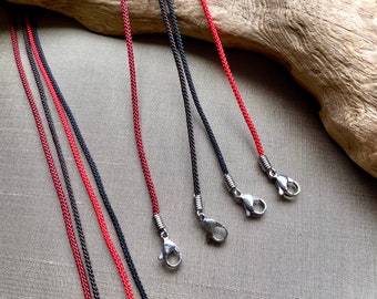Waterproof Necklace, Black Cord Necklace, Red Cord Necklace, Necklace for Pendant, Surfer Choker, Custom Sized Necklace, Hypoallergenic.