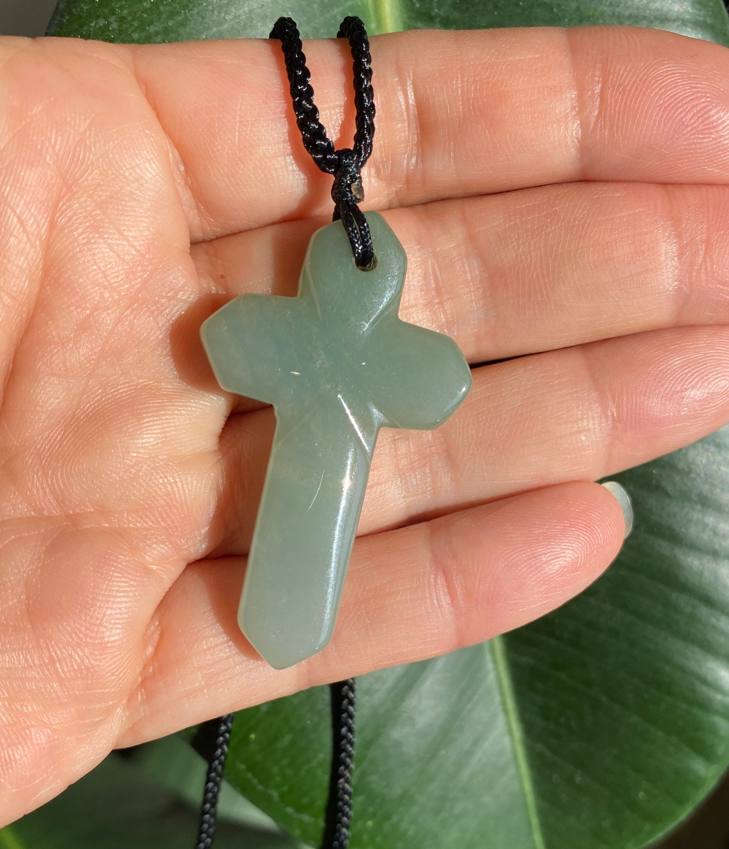 Jade Cross Pendant Jadeite Cross Waterproof Necklace Etsy
