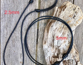 Waterproof Necklace, Black Cord Bracelet, Thick Cord Choker, Adjustable Necklace，Thick cord necklace for pendant, necklace for pendant men.