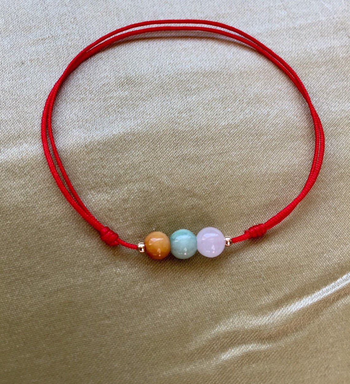 Good luck red cord bracelet Jadeite Beads Bracelet Lucky Etsy