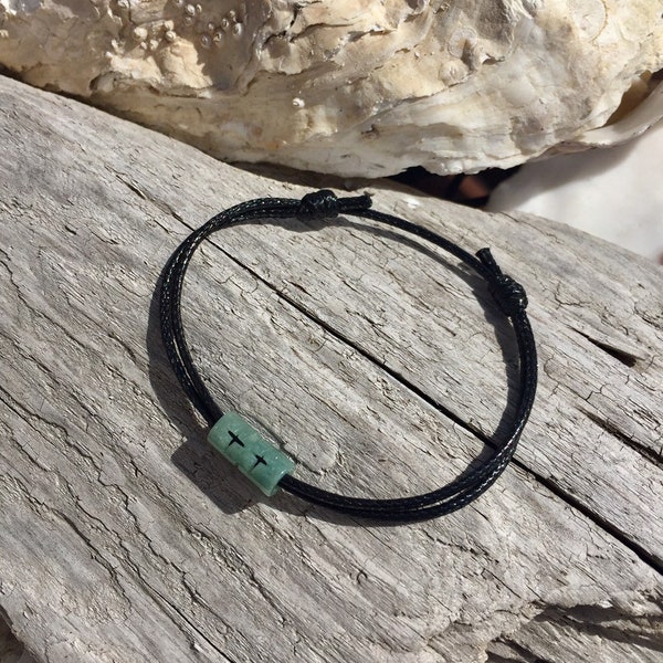 Herren Jade Armband, Jadeit Jade Armband, grüne Jade Armband, Lucky Jade Armband, Schutzarmband, Amulett, wasserdichtes Armband